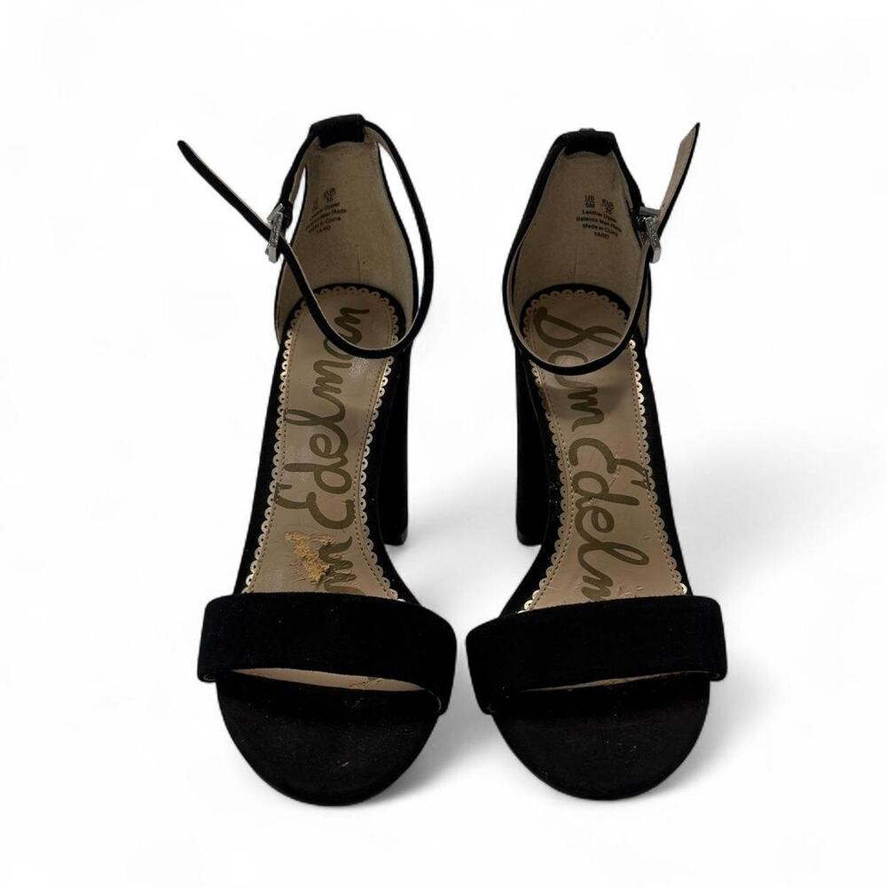 Sam Edelman black suede block heel sandals with ankle strap size 5 - Picture 6 of 8
